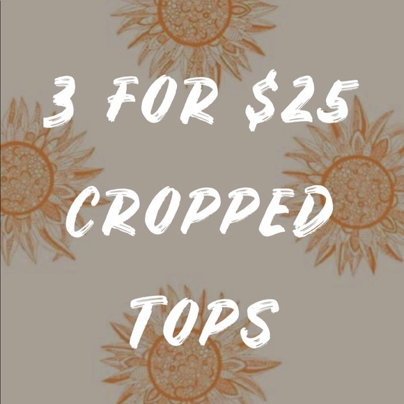 BUNDLE DISCOUNT: 3/ $25 Cropped tops!🌈🤸‍♀️🌞✨🦋 - Picture 1 of 1